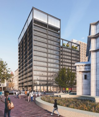 The 13-storey office block has been designed by Glenn Howells Architects