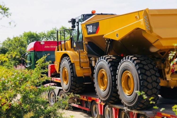 Haul truck made by Caterpillar in the UK using globally source components