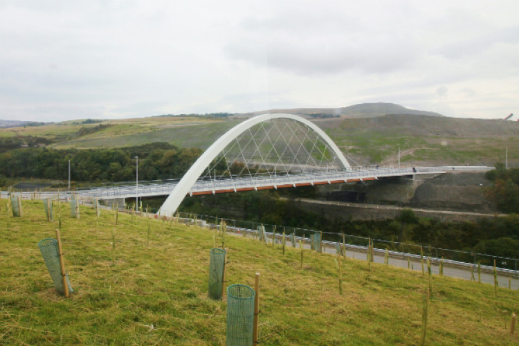 The Jack Williams Gateway Bridge on Costain's Gilwern-Brynmawr section of the A465