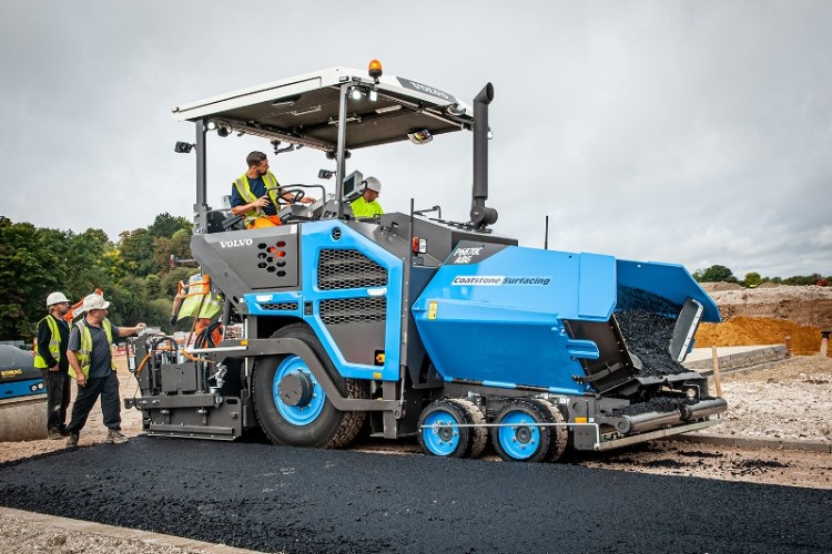 Coatstone's Volvo P6870C wheeled paver 