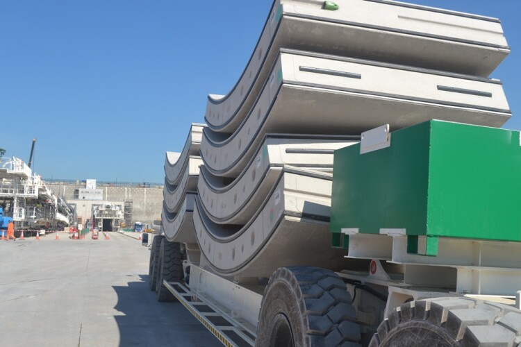 Many projects suffered materials shortages in 2021 but not HS2. These tunnel lining segments are cast by Tarmac for Align JV in a purpose-built facility on site at the southern portal of the Chilterns tunnel