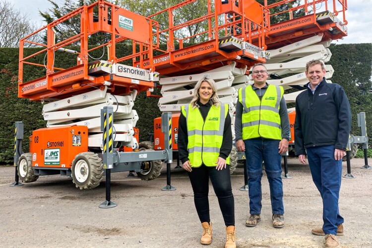 Lucy Jackson and Mark Jackson of JMS, with Jon Plaskitt of Snorkel (right)