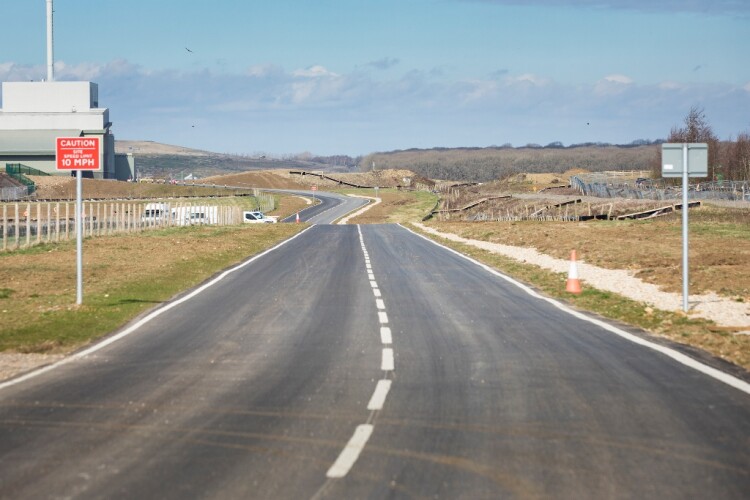 The temporary access road in Calvert