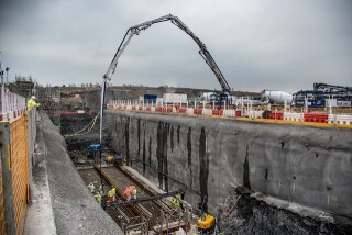 The first concrete pour The first concrete pour