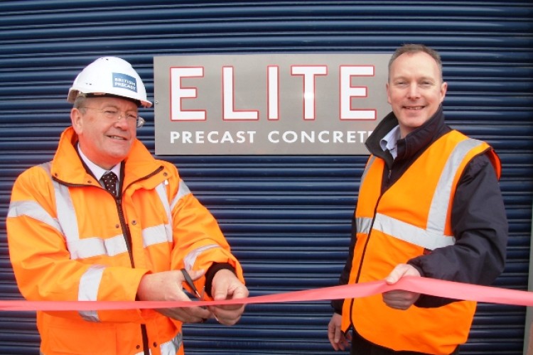 Martin Clarke of the British Precast Concrete Federation and Elite's Owen Batham