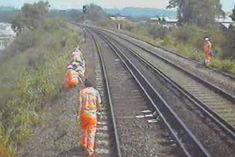 Train CCTV image shows Mr Evans just before impact