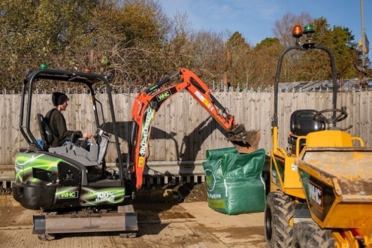 The two-year old Kubota KX019-4 has been converted to battery power