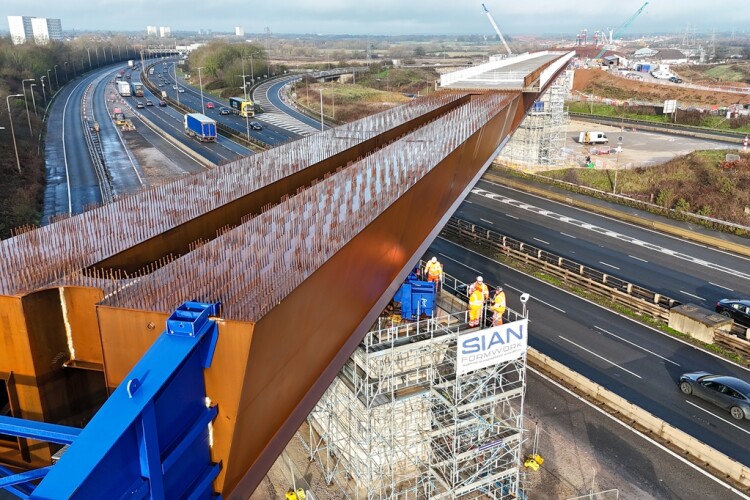 The bridge deck was skidded across the M6 with traffic speeding beneath