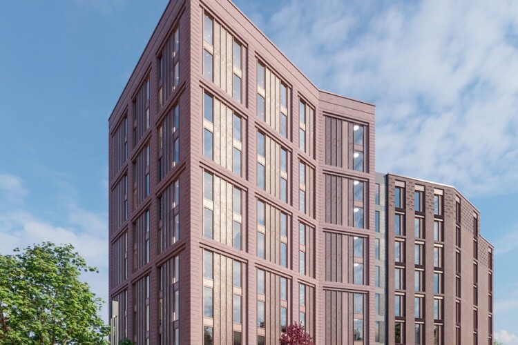 CGI of the planned Malago Road PBSA development near the University of Bristol's new Temple Quarter campus