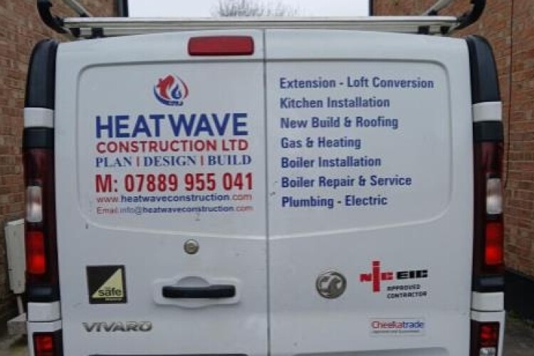 Heatwave's van, complete with unauthorised NICEIC logo [Photo from Hillingdon Council]