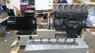 Repurposed Volvo truck engine used to compress air