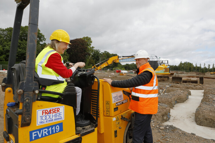 Edinburgh councillor Jane Meagher breaks ground in Granton with CCG managing director David Wylie 