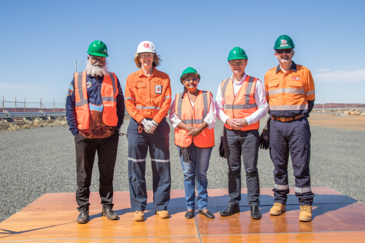 Deputy premier of Western Australia, Roger Cook (second right), officially launched construction on the project at a ceremony in Karratha