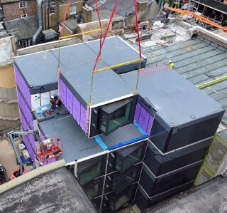 Each box contains a fitted out student bedsit Each box contains a fitted out student bedsit