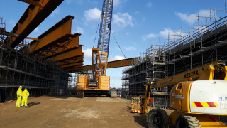 The Brampton Interchange bridge, BN03, is a complex structure