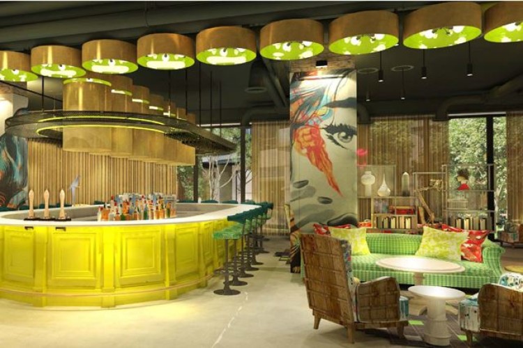 The design concept for the bar of the nhow hotel in Shoreditch