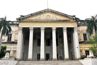 The residency’s main façade with its imposing classical portico