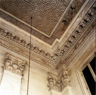 Ornate stonework in the building’s main area, the Durbar Hall