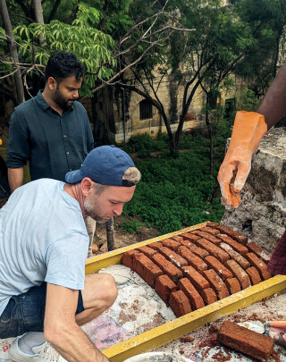 Students were taught how to construct a jack-arch roof for the restored Lansdowne Gate