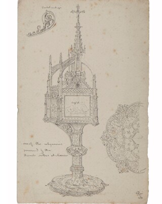 Drawing of a reliquary preserved by French sisters at Namur