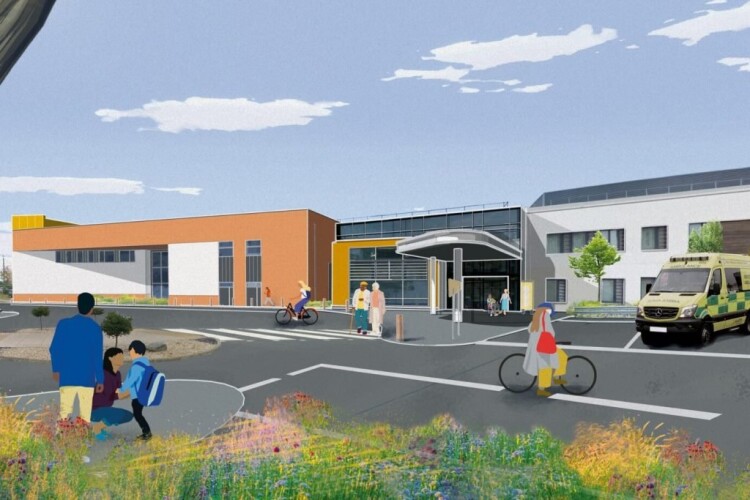 CGI of the new outpatients building at Haywood Community Hospital