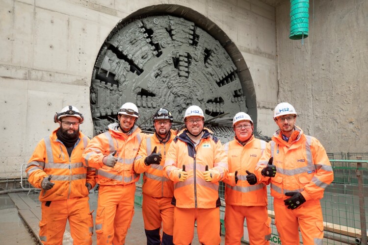 Members of the Balfour Beatty Vinci (BBV) tunnelling team were on site at the southern portal to celebrate the return of Dorothy