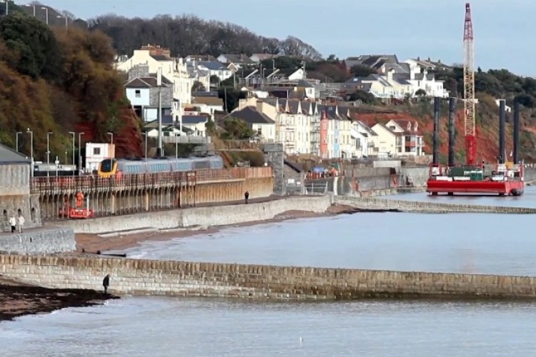 The seawall at Dawlish has been rebuilt since collapsing in last year's floods
