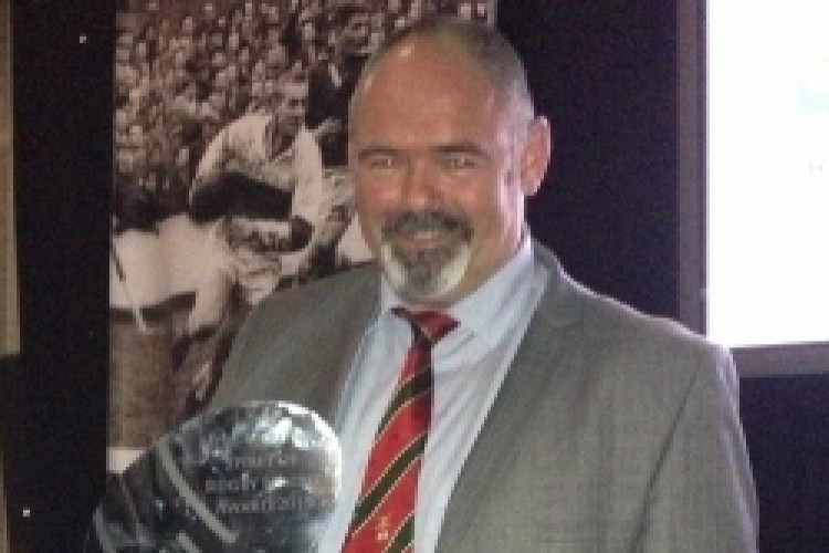 Martin Coyd with the Mike Gregory Spirit of Rugby League Award