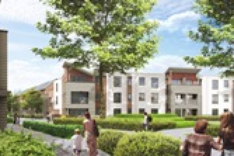 A CGI of the new mixed-tenure development