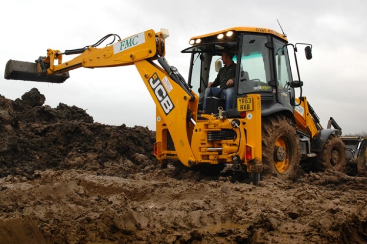 One of the 10 new JCB backhoes bought by Fred Mence