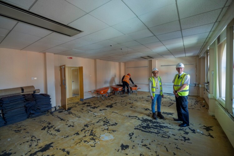 Henry Brothers Construction project manager Les Neary (left) on site with chief superintendent Anthony Tagg