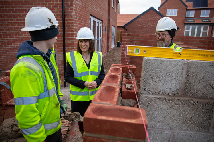 Chancellor Rachel Reeves (centre) on a recent visit to a building site [Photo from HM Treasury via Facebook]