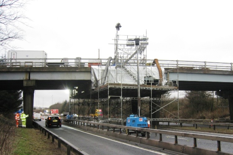 Bridge works at Harthill