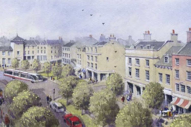 Artist's impression of Sherford High Street