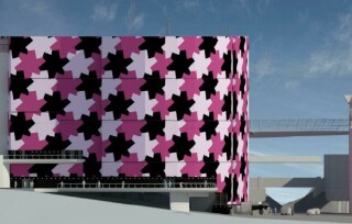 During the work, the building will be wrapped in a patterned hoarding