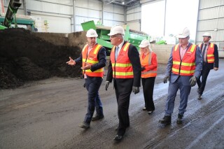 Downer's general manager, Reconomy, Jim Appleby showed Australian prime minister Scott Morrison around Downer's Rosehill processing plant last year Downer's general manager, Reconomy, Jim Appleby showed Australian prime minister Scott Morrison around Downer's Rosehill processing plant last year