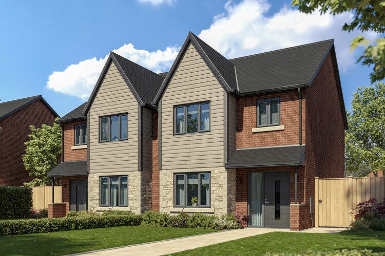 CGI of new houses on the close