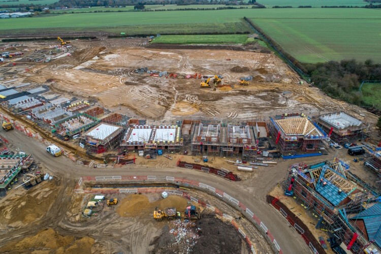 Bloor Homes' site in Elsenham where Anderson is delivering phase one infrastructure and groundworks 