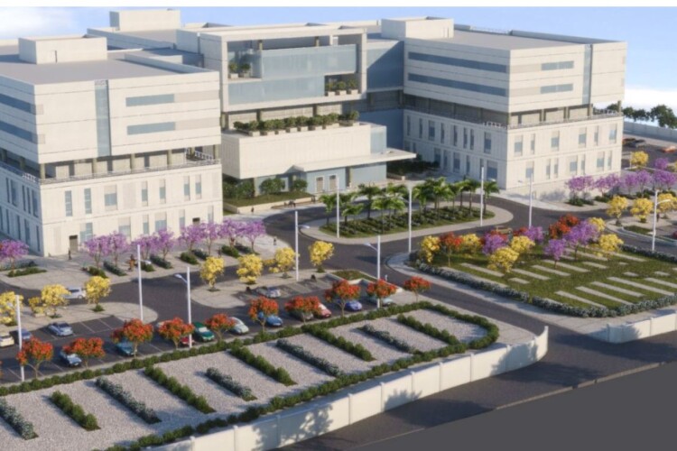 CGI image of how the finished hospital will look