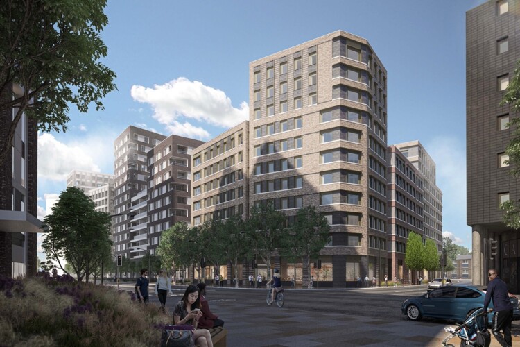 CGI of the Hallsville Quarter development in Canning Town