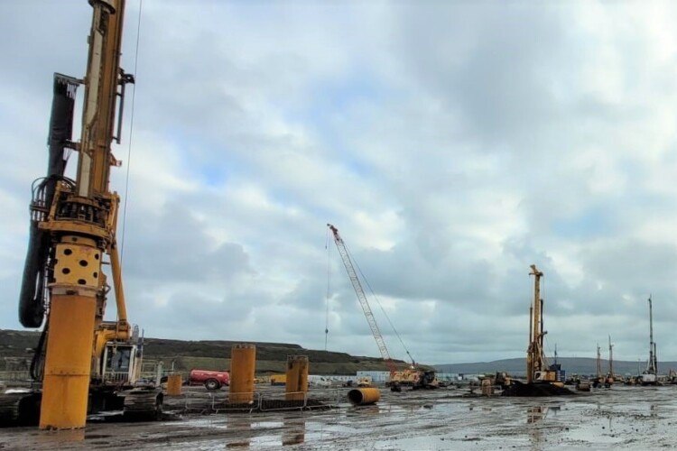 Approximately 7,000 piles will support the factory base slab