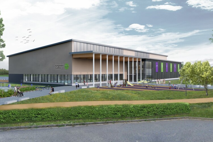 Artist's impression of the planned new leisure centre to be built by Morgan Sindall in Houghton Regis