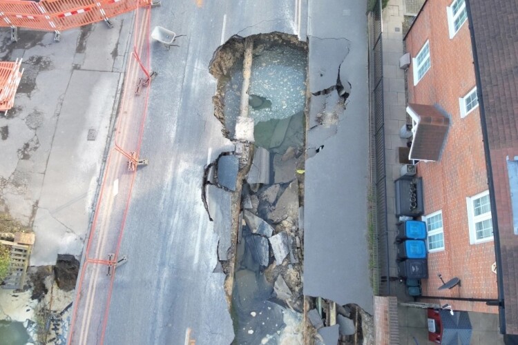 The Godstone sinkhole, courtesy of Surrey County Council