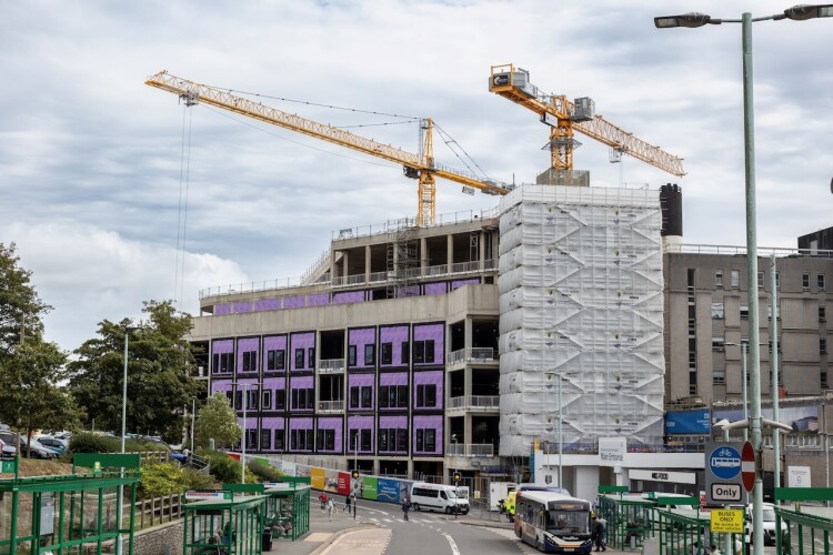 The Emergency Care Building at Derriford Hospital in Plymouth, topped out in September