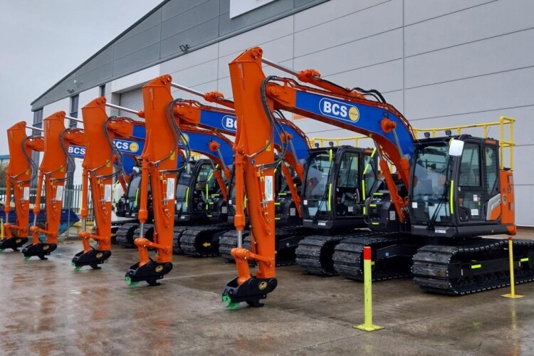 Five of the new Hitachi excavators