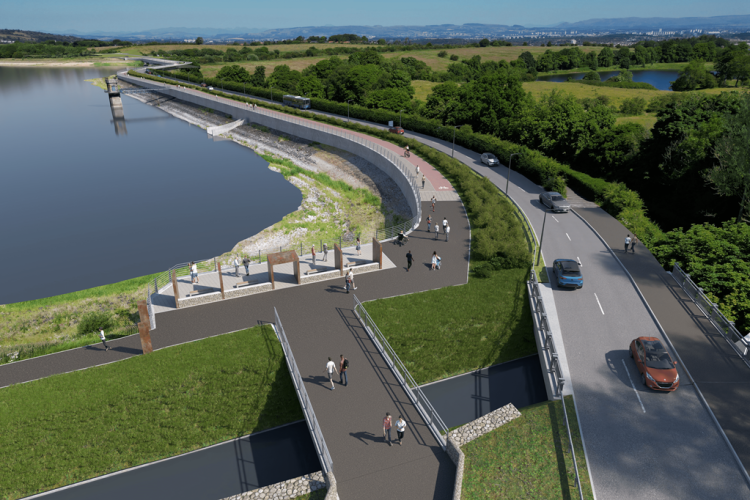 CGI of the scheme next to Balgray Reservoir