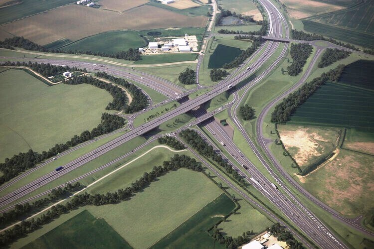 CGI of the new Black Cat junction near St Neots, designed by Mott MacDonald