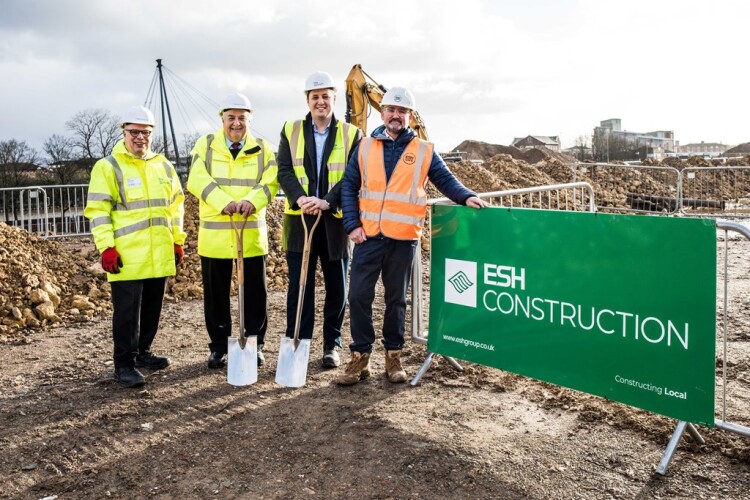 Councillors and representatives from Esh joined Tees Valley mayor Ben Houchen to mark the start on site 