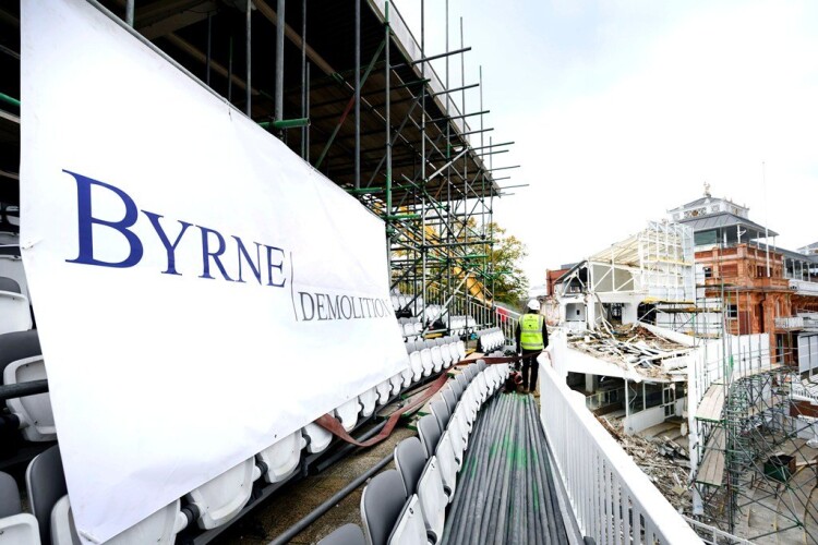 Byrne Demolition recently demolished the Allen Stand at Lords Cricket Ground on behalf of Ellmer Construction
