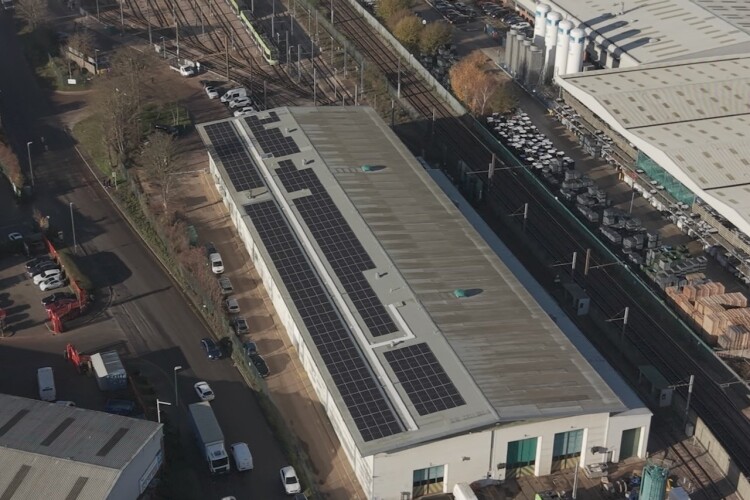 Solar panels on Croydon tram depot roof, the sort of site SSE Renewable Energy will be using